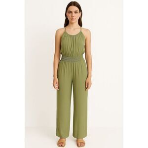 PrAna Fernie Wide Leg Jumpsuit Sweet Agave Green Size M NWT Lightweight